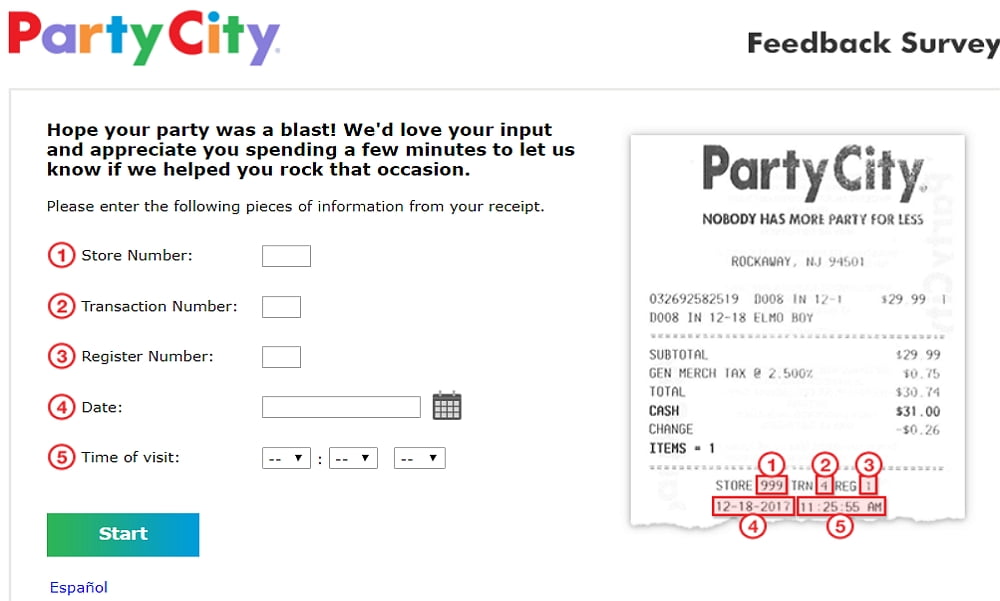 The homepage of partycityfeedback.com