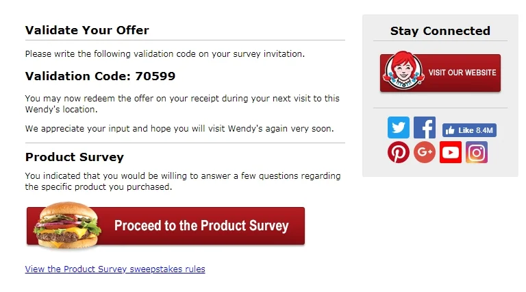 talktowendys survey offer - sandwich